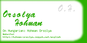 orsolya hohman business card